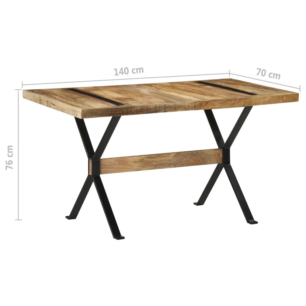 Tavolo da Pranzo 140x70x76 cm in Legno di Mango Grezzo
