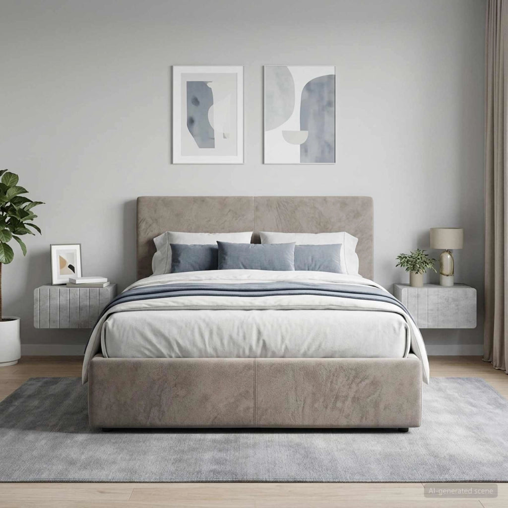 Mobiletto da notte a muro 2 pz Grigio Cemento 49 x 34,5 x 24 cm 898282