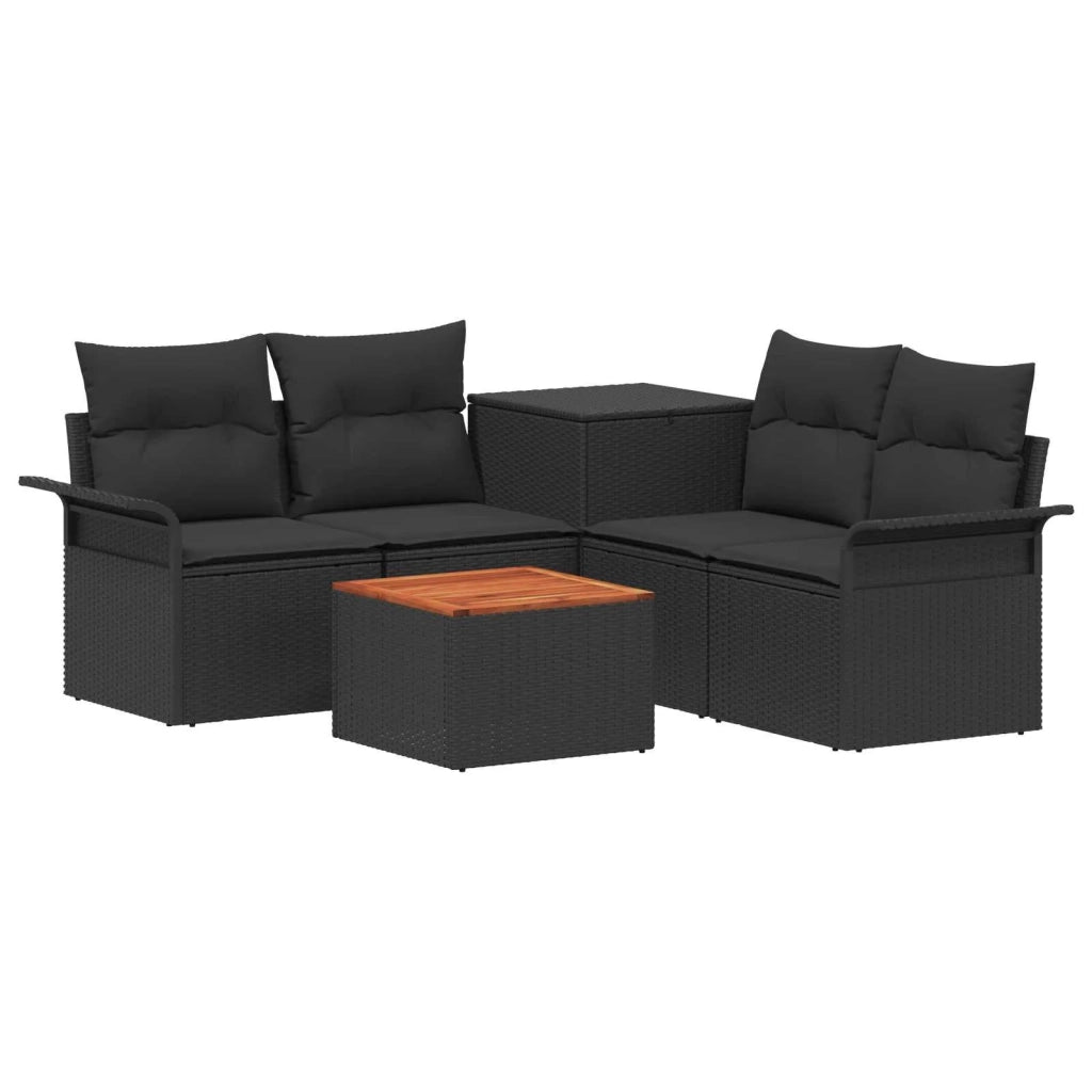 Set di divani 6 pz 4-Numero di posti Nero 3447073