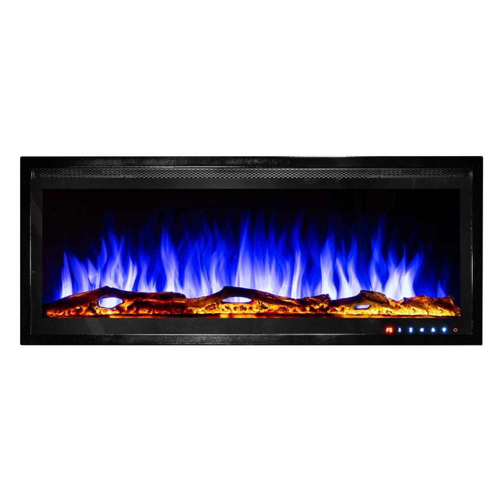 Camino Elettrico da Incasso 43,33x106x14,2 cm Effetto Fiamma 1500W Schubert 42 Nero