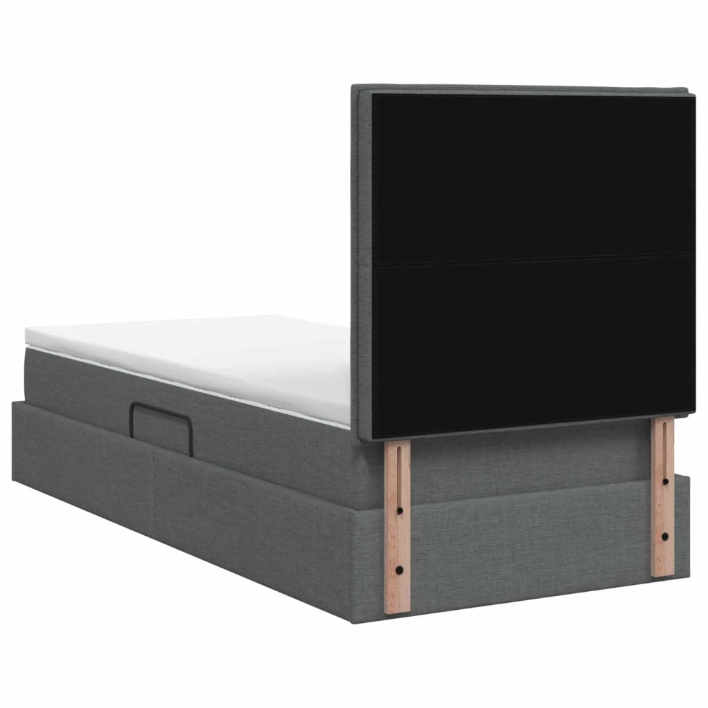 Letto con contenitore e materasso Grigio Scuro 100 x 200 cm 3459421