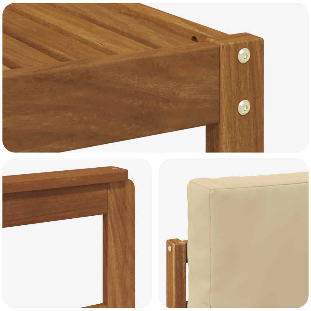 Set di divani da esterno con cuscino 7 pcs Naturale e Beige