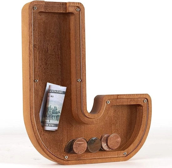 Cassa di risparmio lettere di legno - Cassa di risparmio personalizzata - Regalo di battesimo originale - Ragazzi e bambine