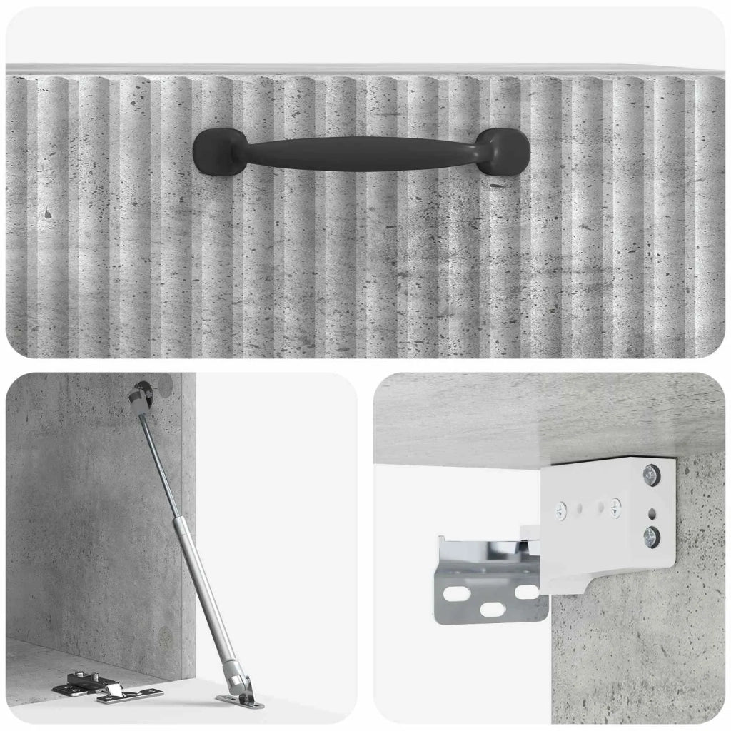 Mobile Porta TV da Muro Grigio Cemento 59,5 x 41 x 30 cm