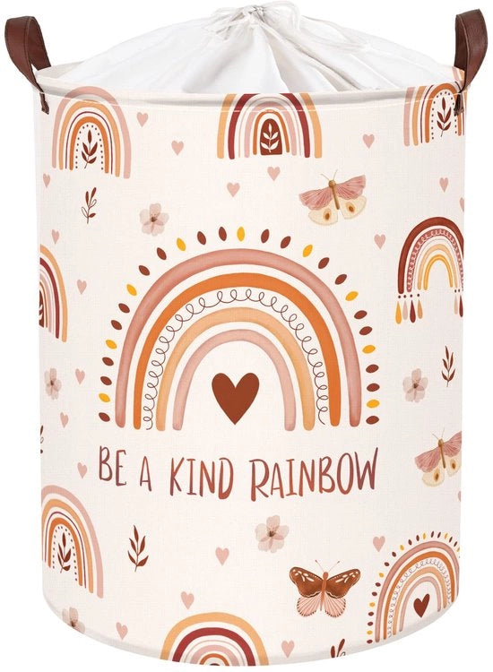 Cestello Arcobaleno Culla per Bambini con Manigliona Cassetto per Abbigliamento Giocattolo per Ragazze Cassetto per la Camera da Bambino, 40 * 50 cm
