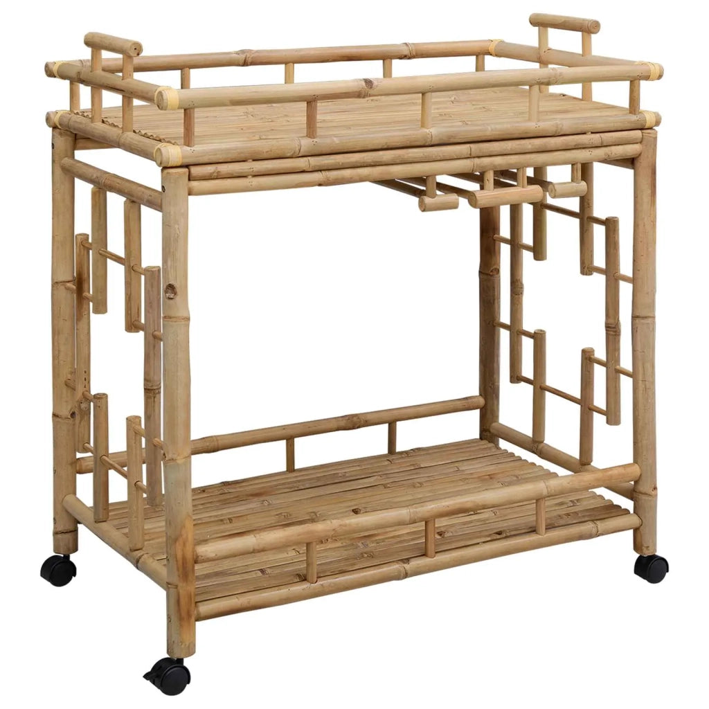 Carrello da vino con ruote Naturale 85 x 50 x 93 cm Bambù 42028241
