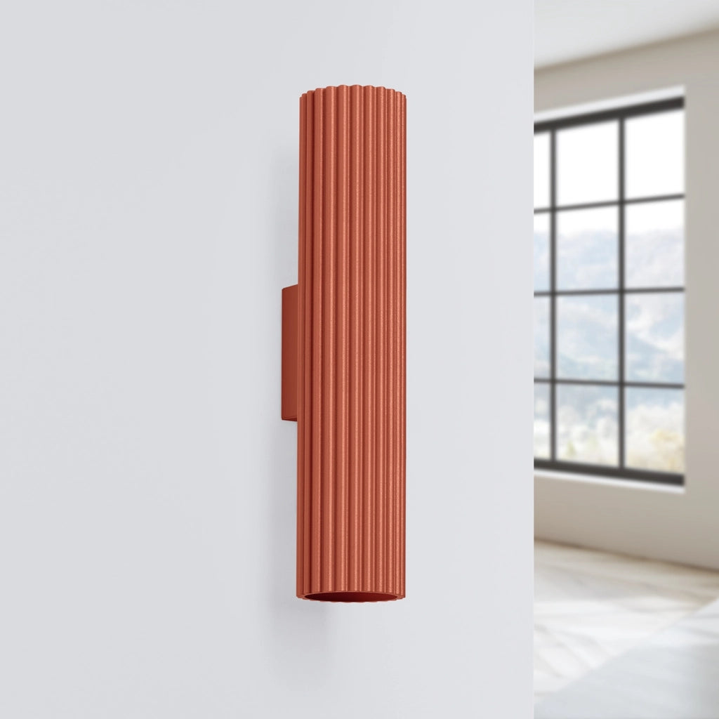 Applique moderna ocra rossa 30cm tubo 2xGU10 Pure Lume