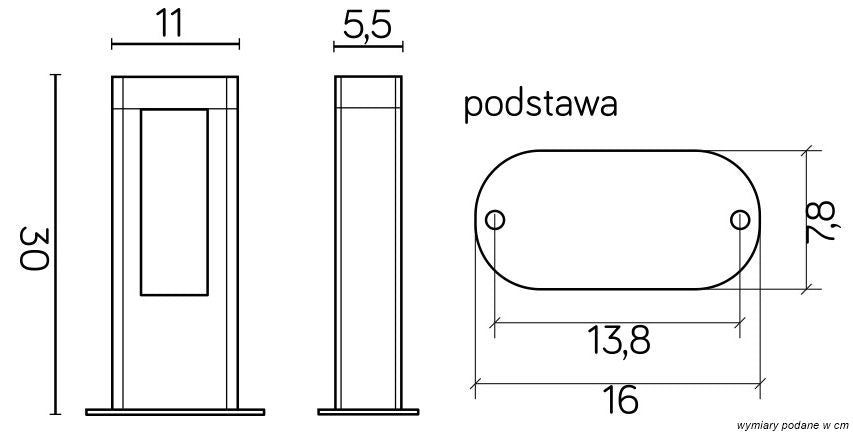 Paletto esterno 30cm LED 8W grigio scuro IP54 SU-MA Evo GL15401