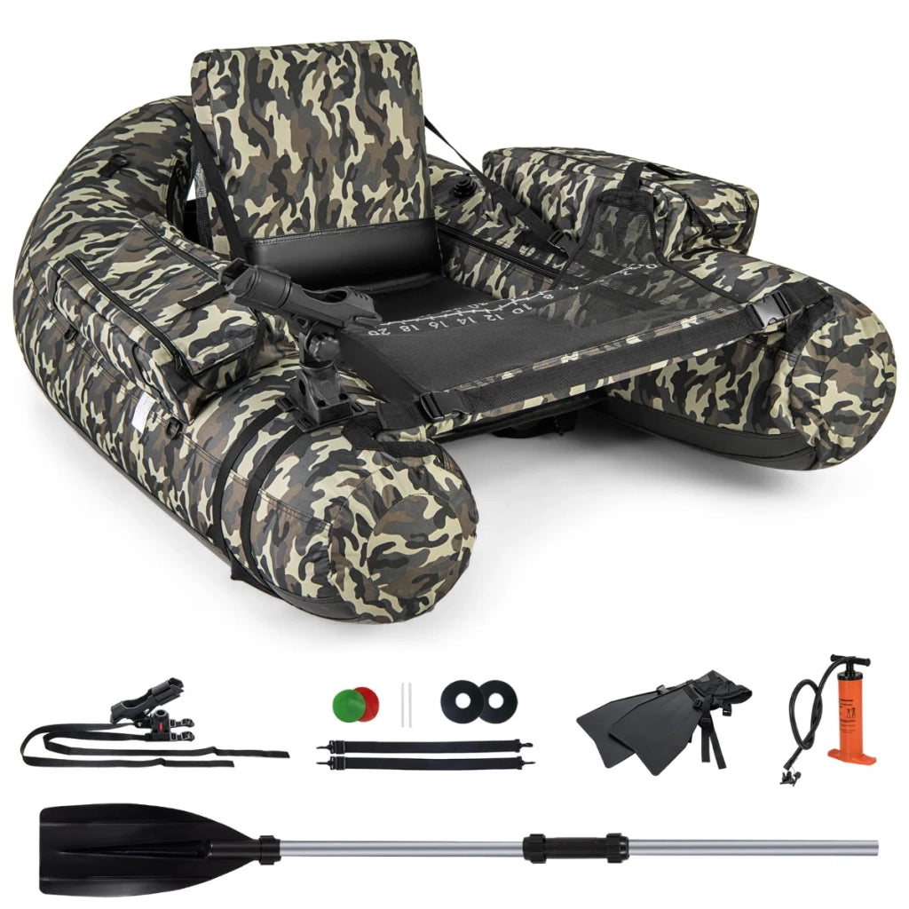 Barca da pesca gonfiabile 146 x 109 x 44 cm galleggiabilità e comfort seduta ergonomica stile mimetico poliestere PVC 20_0010646