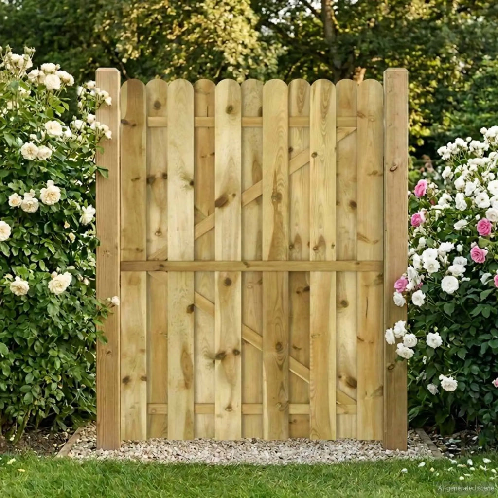 Cancello da giardino 100 x 150 cm Legno Massello di Pino Verde 42048115