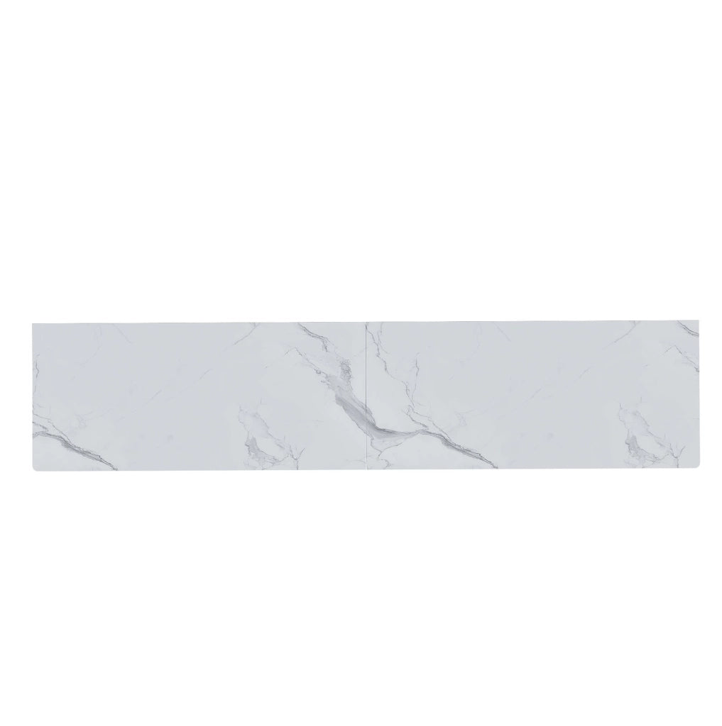Mobile TV 180 cm con 4 ante in MDF e truciolare, bianco e color legno