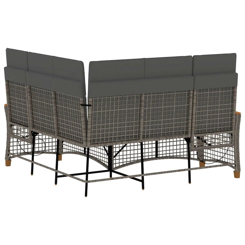 Set di Divani Recliner da Giardino | Set Salotto da Giardino Grigio e Grigio Scuro