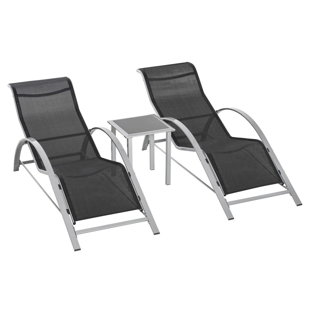 Set Giardino 3 Pezzi con Tavolo e Sedie ¨C Xylo ¨C Metallo Nero, per Terrasse e Balcone