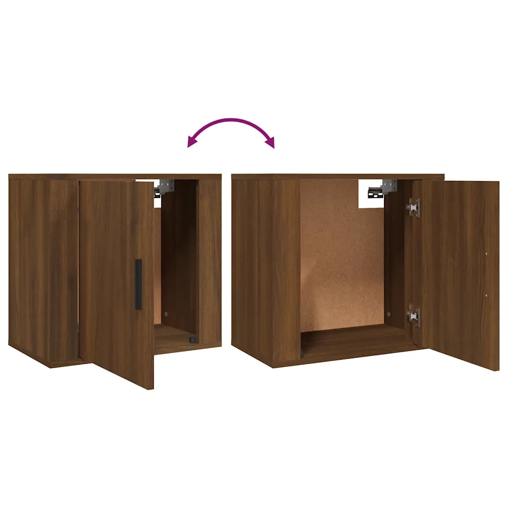 Comodini a Muro 2 pz Rovere Marrone 50x30x47 cm 816879