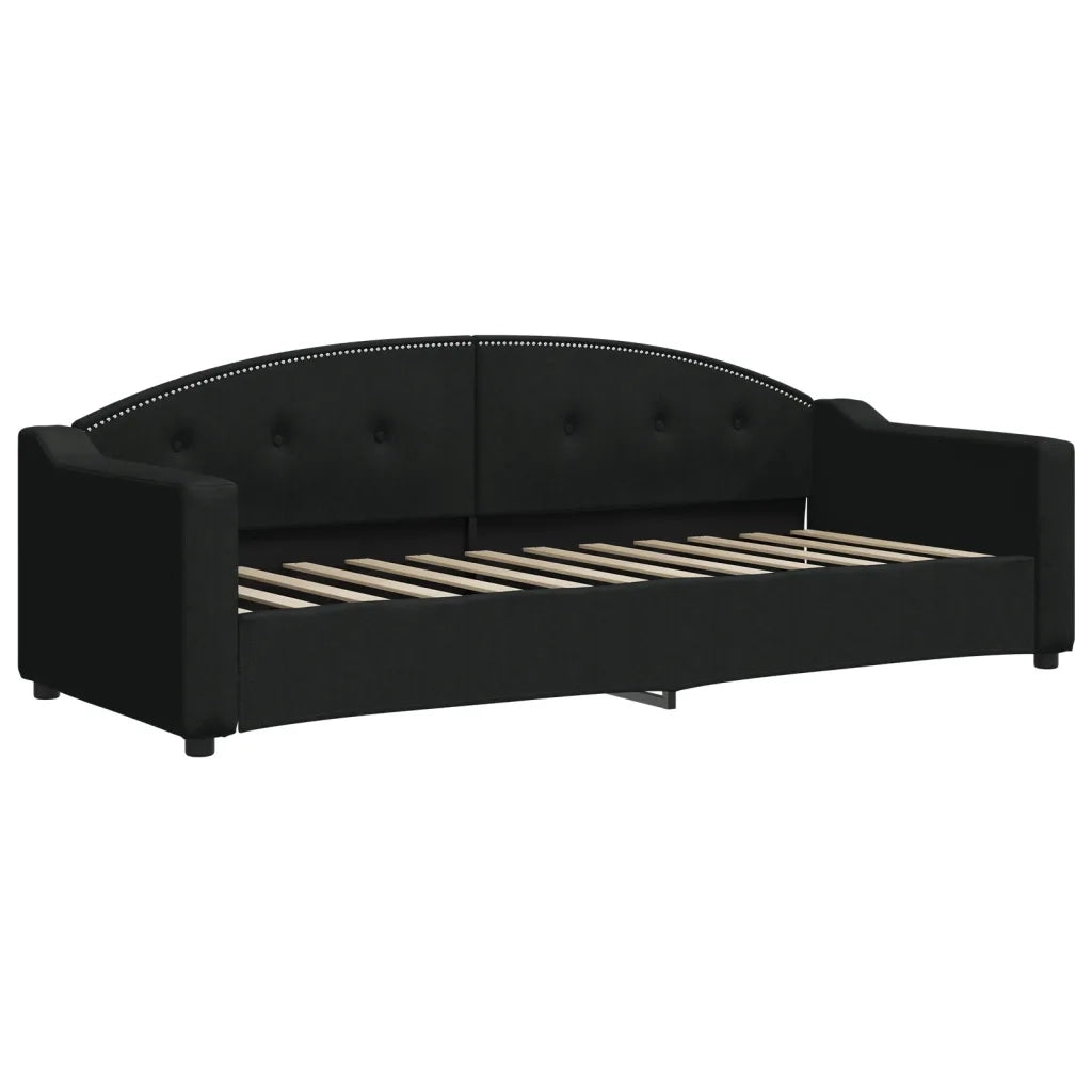Divano Letto con Materasso-Sofa Letto-Daybed Nero 80x200 cm in Tessuto 145481