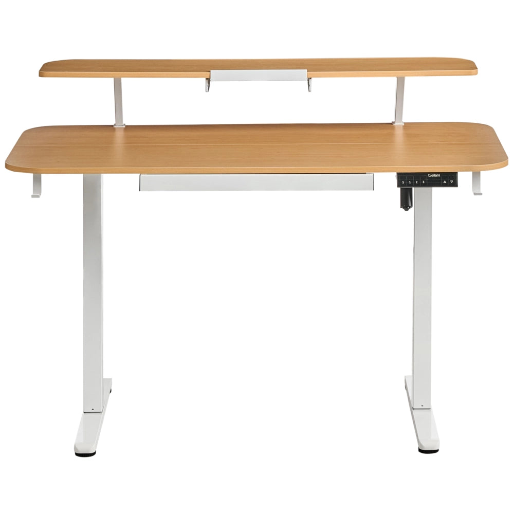 Lampada da tavolo elettrica regolabile Marrone chiaro Piano in acciaio bianco con gambe 120 x 60 Stand and Sit Home Office Stand and Sit Tappetino per mouse Design scandinavo moderno