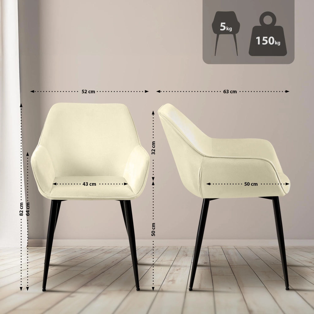 Set di 2 sedie per sala da pranzo Luena in velluto 5