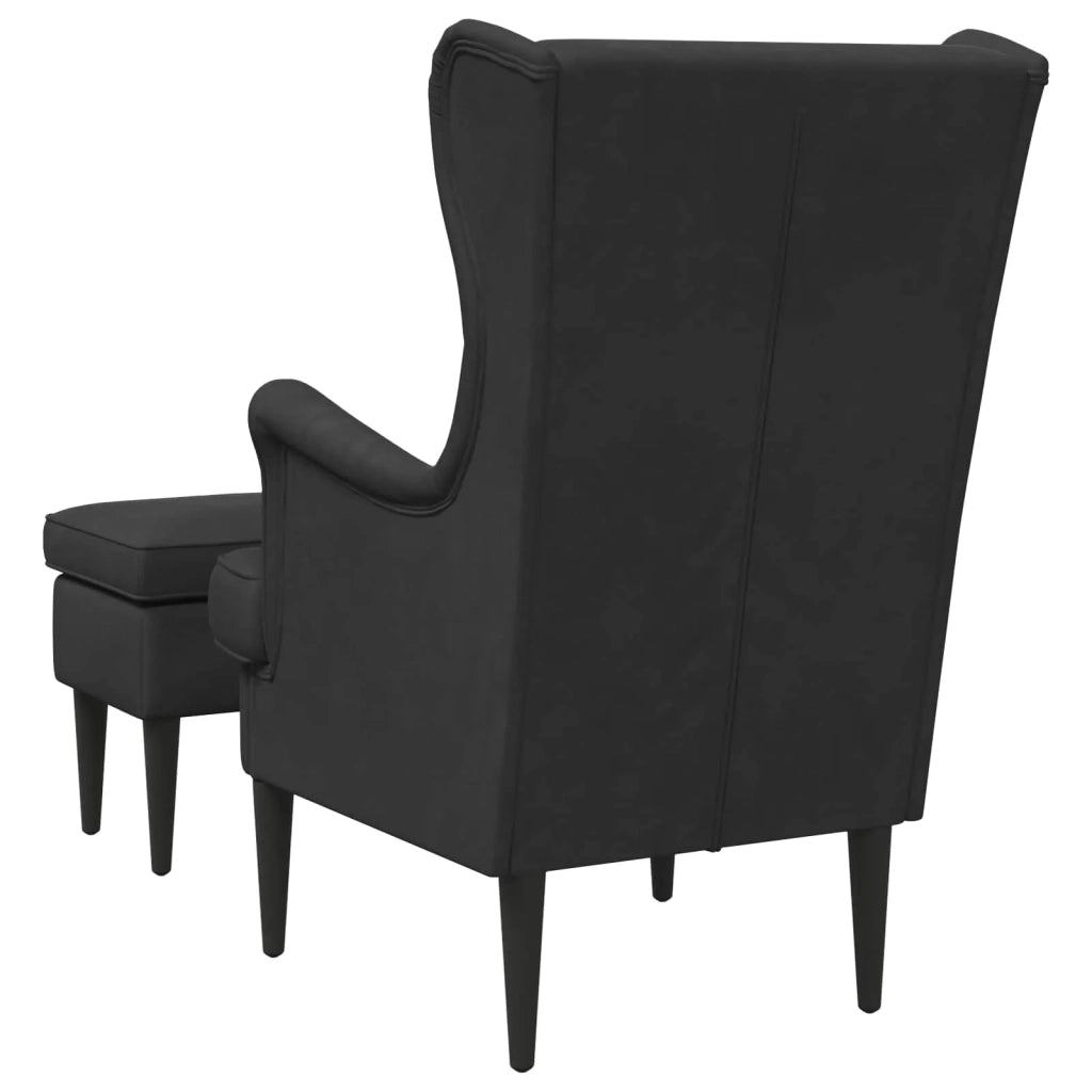 Poltrona con Ottomano 2 pz Nero Velluto 3418823