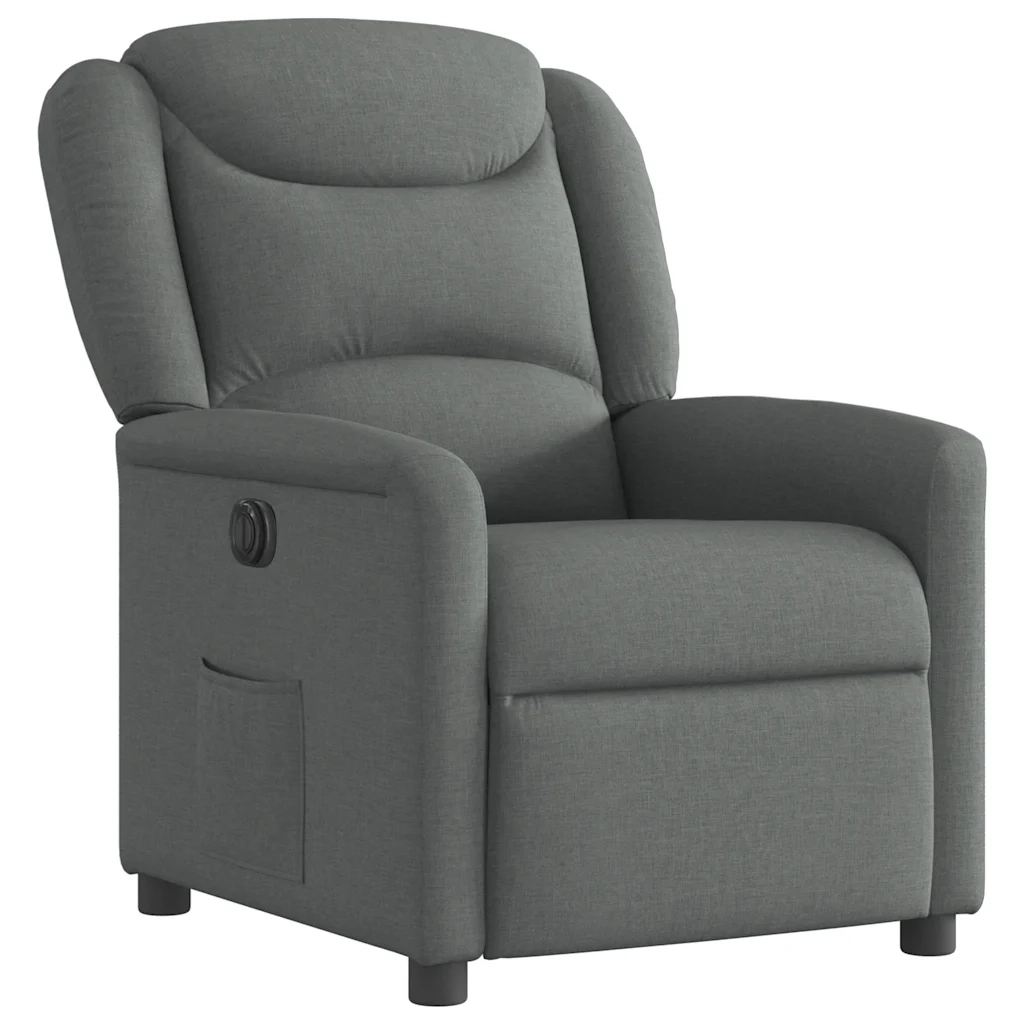 Poltrona Elettrica Reclinabile Grigio Scuro in Tessuto 3303175