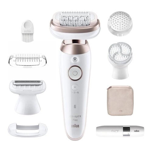 Braun silk-épil 9 flex 9-360 3d, epilatore elettrico donna per epilazione semplice, bianco/rosa - SES9 360