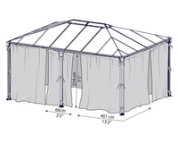 Rete Antizanzarae Per Gazebo Milano & Martinique 4.7X2.2 m