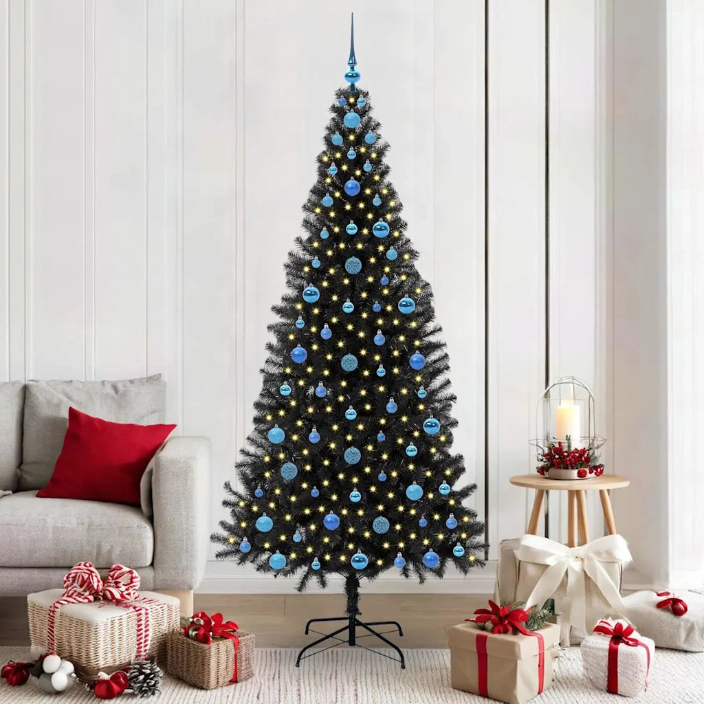Albero di Natale con 300 LED con supporto Nero 210 cm PVC 3396494