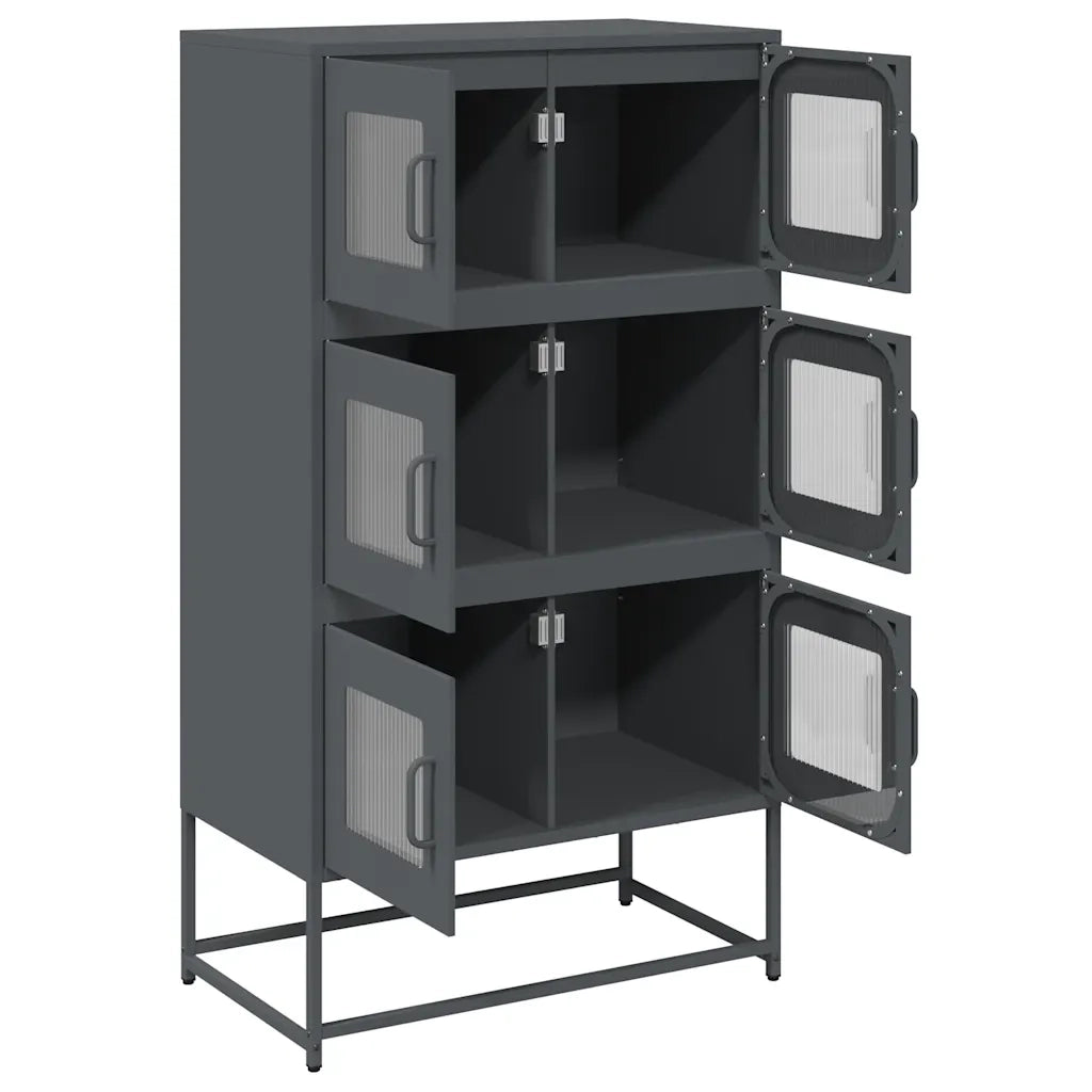 Credenza Antracite 68x39x123 cm Acciaio 853352