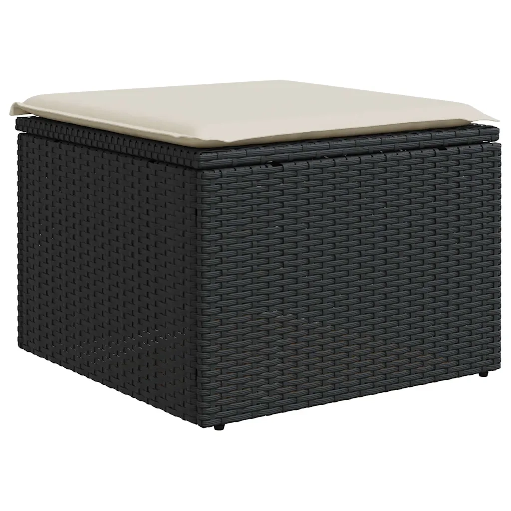 Set Divani da Giardino 9 pz con Cuscini Nero in Polyrattan 3326207