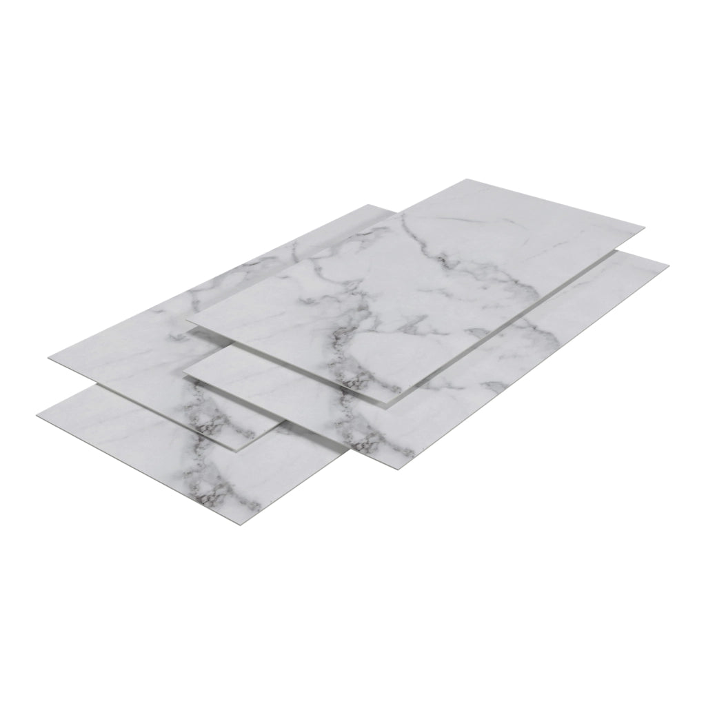 Set Bladel di 4 Pannelli Decorativi in PVC per Parete - Effetto Marmo White Marble [neu.haus]