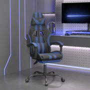 Sedia da Gaming con Poggiapiedi Nero e Blu in Similpelle 3143830