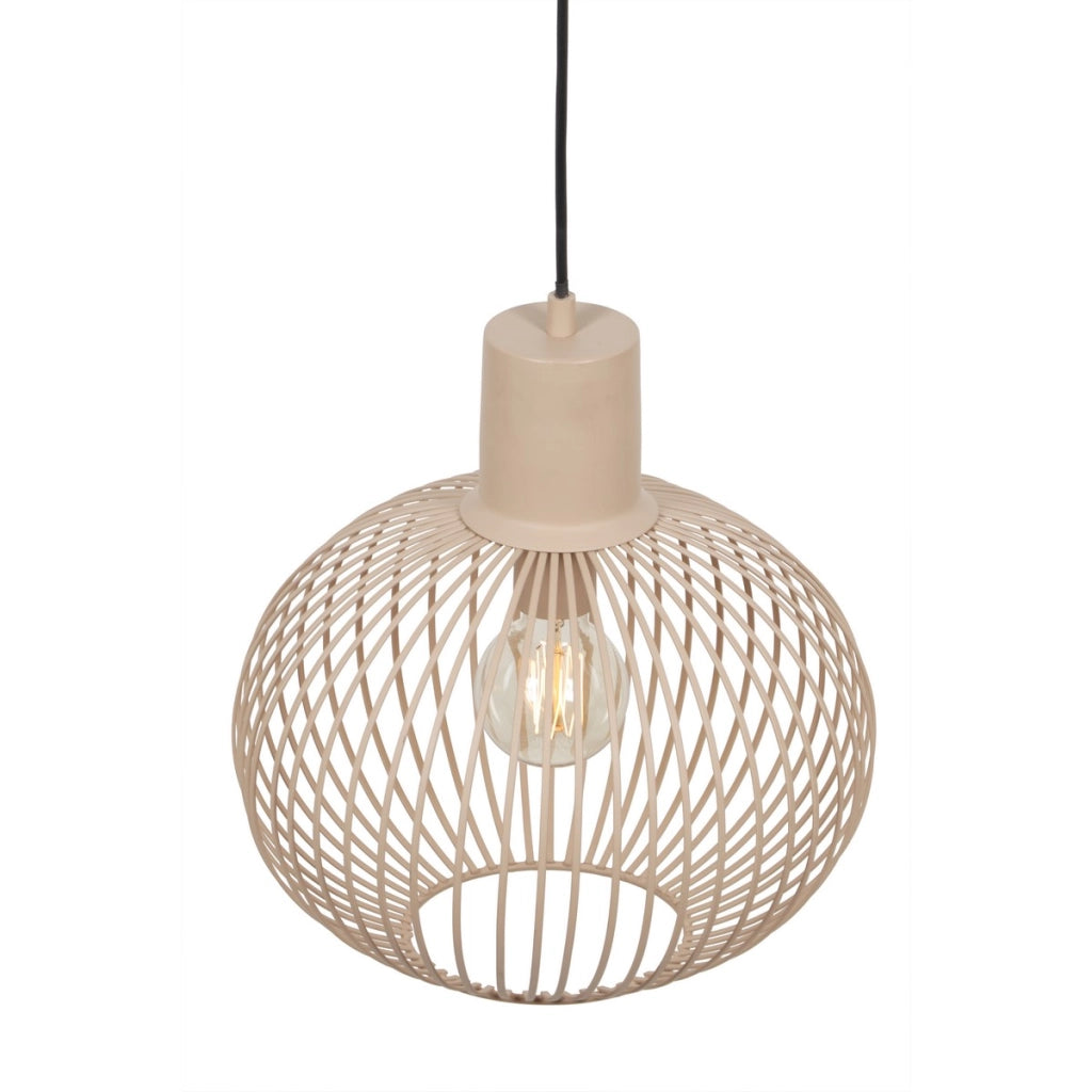 Lampada a sospensione sfera filo Ø33 sabbia E27 Trio Gila