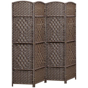 Paravent in legno 4 ante pliabile per separazione stanza ¨C zephmum ¨C 180x180 cm marrone