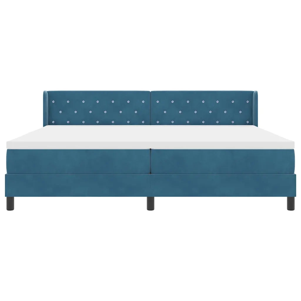 Letto a molle con testiera Blu Scuro 200 x 200 cm Velluto 3341436