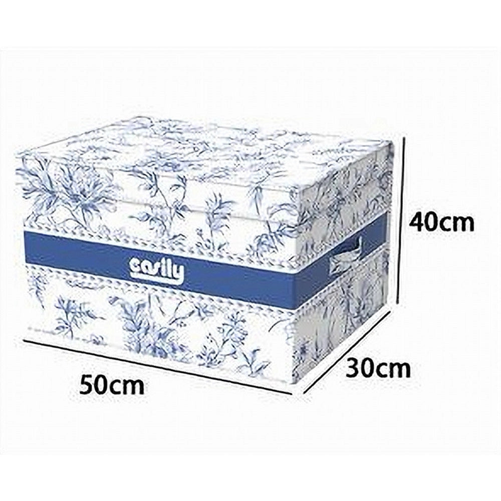 Trade Shop - Box Portatutto Scatola Salvaspazio Contenitore Organizer 50x40x25cm Fantasia 87317 -