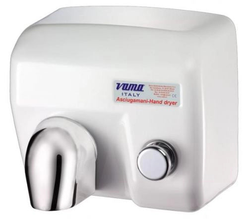 Asciugamani elettrico da parete Antivandalo - Ariel BP - Acciaio bianco con pulsante