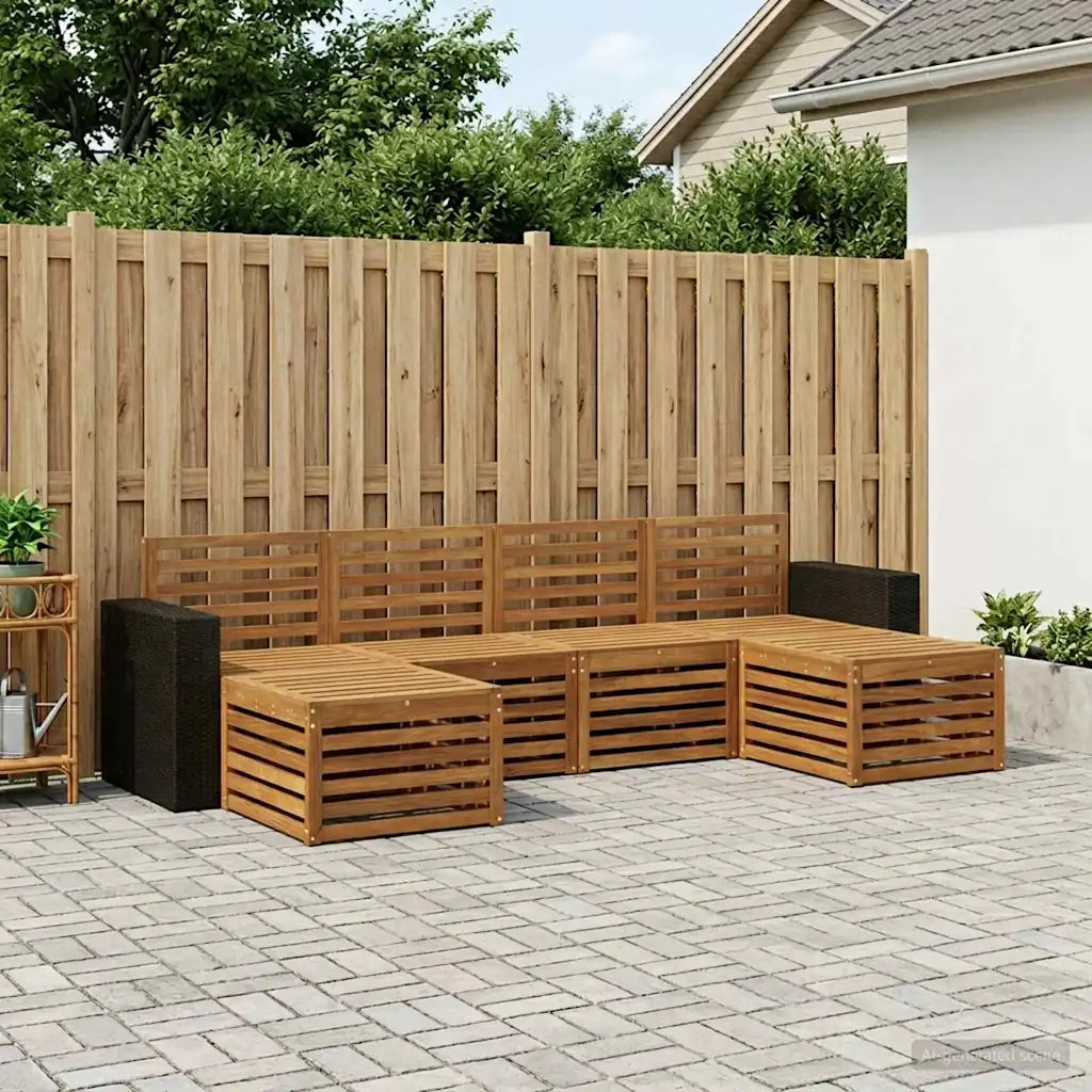 Set divani 6 pcs Naturale Legno di Acacia Massello 3384690