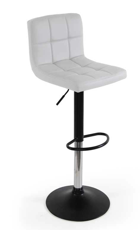 SGABELLO DA INTERNO EFFETTO SIMILPELLE CON BASE NERA 44X37X80-110CM BIANCO