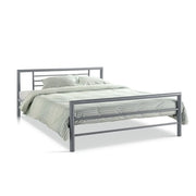 Letto ECHO – Letto matrimoniale in metallo 160x200 cm grigio lucido con rete inclusa
