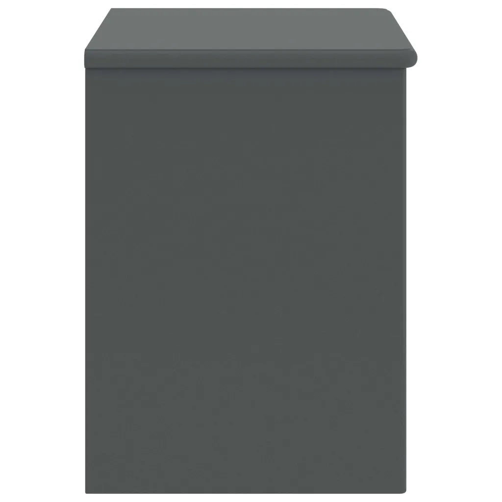 Comodino Grigio Scuro 35x30x40 cm in Legno Massello di Pino 322226