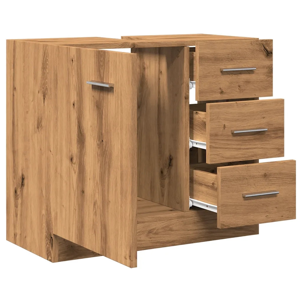 Mobile Lavabo | Armadio Lavabo Rovere Artigianale 63x30x54 cm in Truciolato