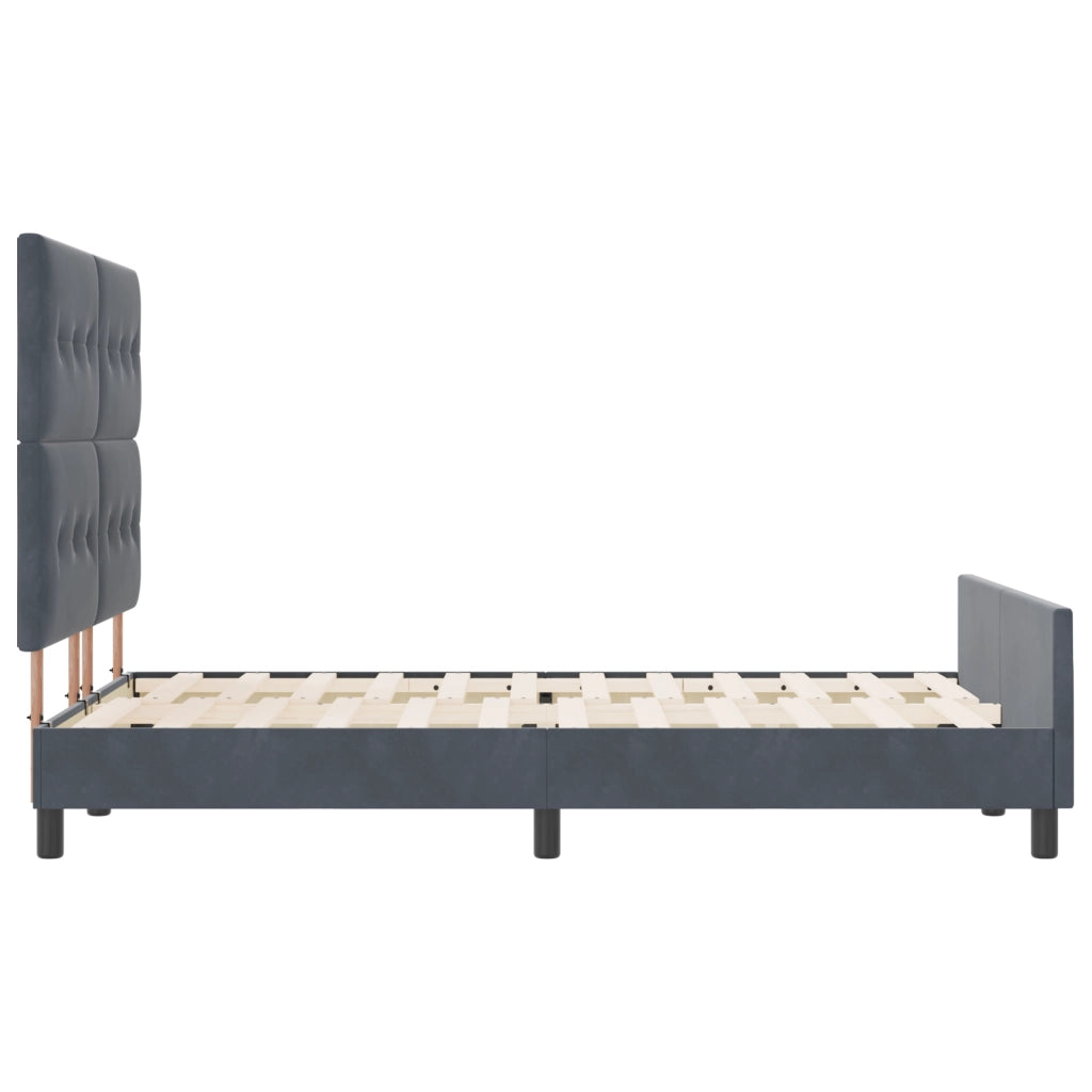 Letto  Grigio Scuro 140x200 cm Velluto