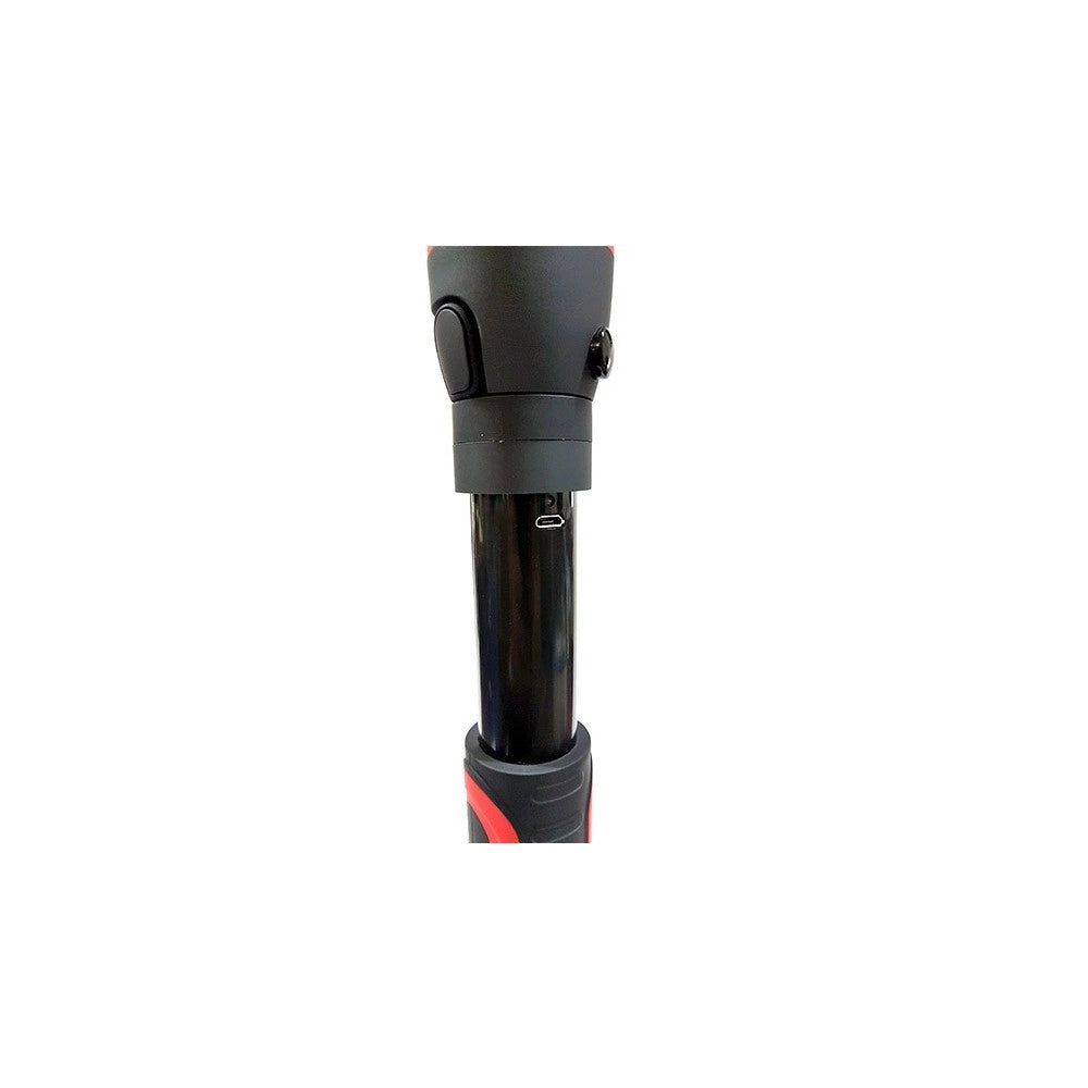 Trade Shop - Torcia Doppia Luce Led Con Base Magnetica Da Lavoro Ricaricabile Usb Dt-2018 -