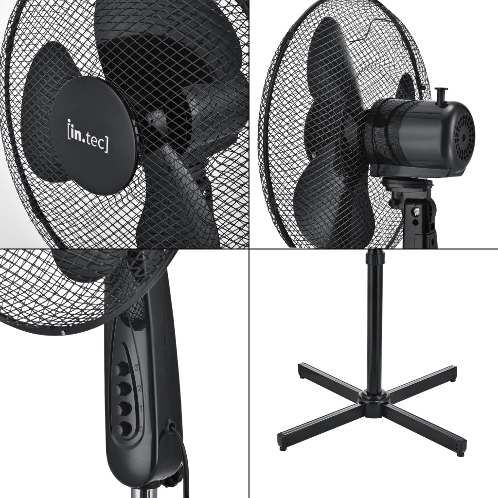 Ventilatore a Piantana con 3 Velocitá Altezza Regolabile max 120 cm Modalitá Oscillazione Motore 50W - Nero