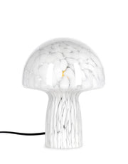 Lampada da Tavolo a Fungo in Vetro Bianco Maculato H25,5 - MEI-XIN