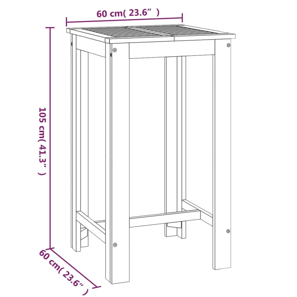 Set da Bar da Giardino 5 pz in Legno Massello di Acacia 3154389