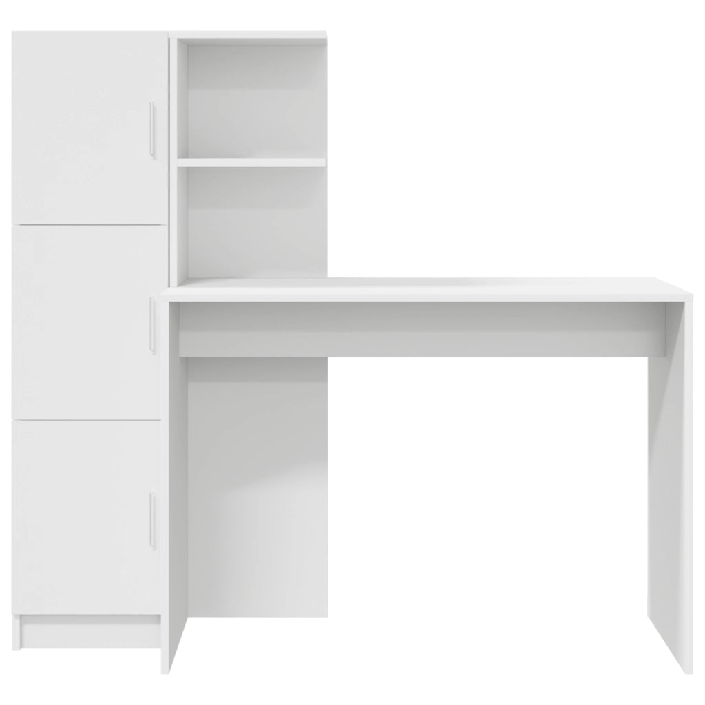 Scrivania con Storage Bianca in Legno Ingegnerizzato