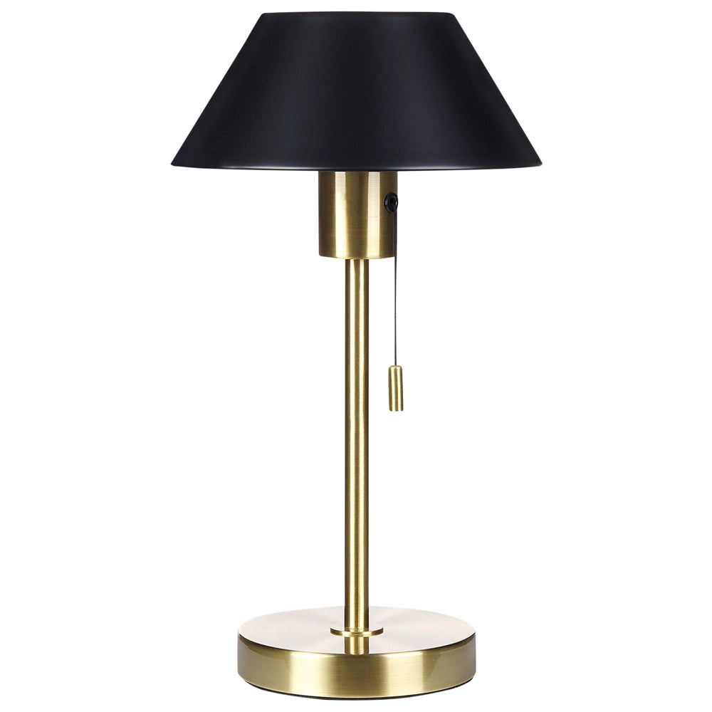 Lampada da tavolo in metallo nero e dorato 37 cm con paralume conico soggiorno camera da letto ufficio