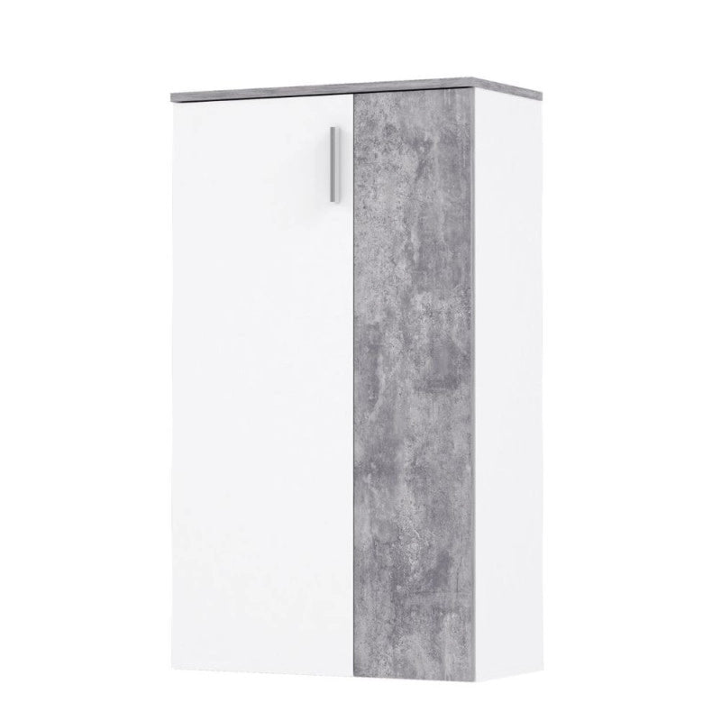 Mobile multiuso Lucio 2 ante H 120cm. colore bianco e cemento