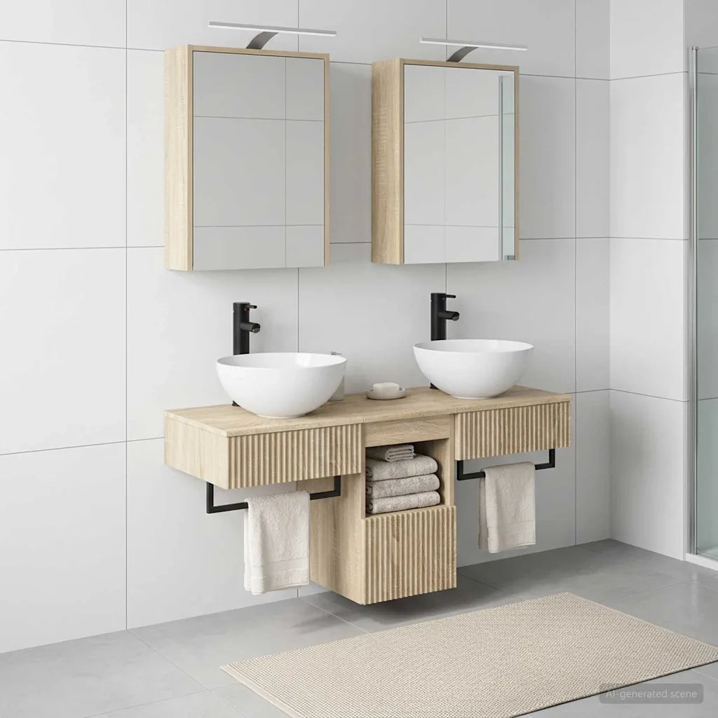 Set di Armadi da Bagno 5 pcs Rovere Sonoma 43 x 16 x 62,5 cm 3406281