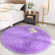 Tapijt superzatto, a forma rotonda, per soggiorno, morbido e shaggy, con superficie soffice, per area relax, per camera da letto, morbidi tappeti, super morbido, tappeto morbido per bambini (blu, 150 x 150 cm)
